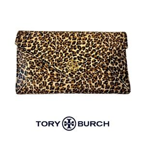 Tory Burch Wallet Leopard Print Tory Burch Envelope Wallet GUC